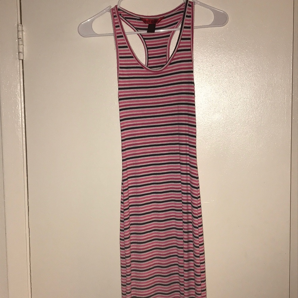 💖 Pink, White & Black Striped Sundress 💖